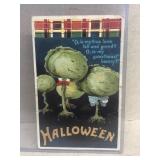 Halloween postcard early 1900s cabbage heads