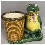 Frog Pottery Planter