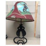 Cowboy horse shoe lamp