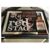 Red stag Jim beam advertising light, works