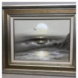 Ocean and Seagal painting on canvas sign prince
