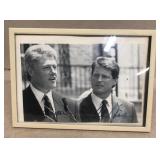 Bill Clinton and Al Gore autographed 4 x 6 black