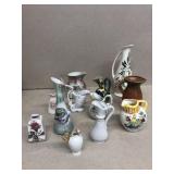 Miniature pictures and vases