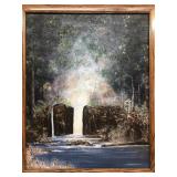 Painting of waterfall on canvas