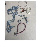 Necklace, bracelets earrings