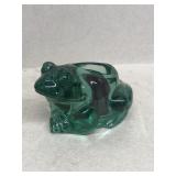 Green glass frog candleholder paper week