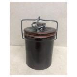 Brown stoneware crock