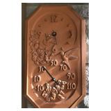 Hummingbird terra-cotta clock