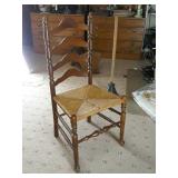 Cherry Ladderback Chair With Rush Seat