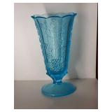Ice Blue Glass Vase With Grape Pattern