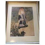 Framed print of girl with watering can