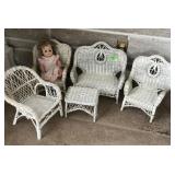 Doll size wicker furniture