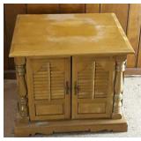 Maple End Table With 2 Doors
