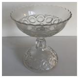 Glass compote with star symbol inside