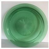 Green glass platter