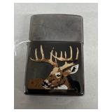 Zippo lighter with eight point buck