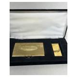 Earlham money clip and business card holder