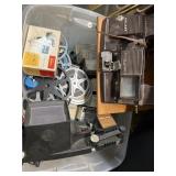 Slide projector and slide boxes etc.