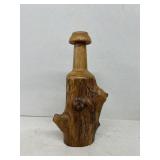 Wooden sculpture candle holder handcrafted by