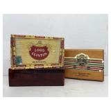 Cigar boxes and plastic sewing box