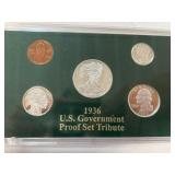 1936 US government proof set tribute-says copy on