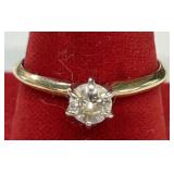 14K Diamond Ring, size 7.5 with 1/2 ct. solitaire