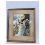 Early picture frame with woman holding baby