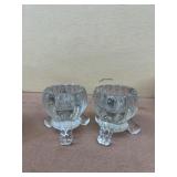 Footed glass candle holders