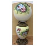 Hand painted glass globe table, lamp