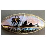 Silver picture scene PIN antique (.900)