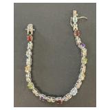 Sterling silver colorful bracelet