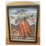 Carrots, harvest grade framed print