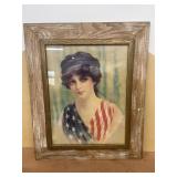 Print of woman with patriotic dress