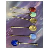 Enamel coffee, spoons