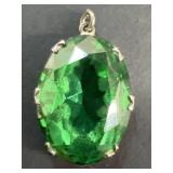 Sterling silver green stone pendant