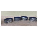 Cobalt blue sterling silver salt dips