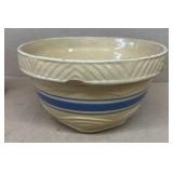 Yellow Ware Bowl, Blue Strip