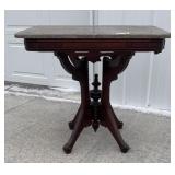Victorian marble top table, Walnut & Burl