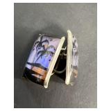 Sterling silver picture scene earrings antique