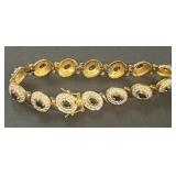 Silver bracelet with black stones (.925)