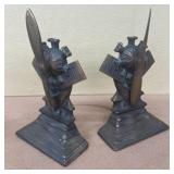 Cast-iron airplane book ends