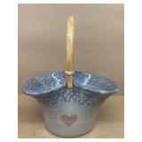 Studio Pottery Basket, Signed