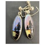 Sterling silver picture scene earrings