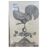 Framed chicken weathervane print