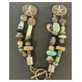 Sterling silver stone and star bracelet