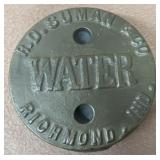 Richmond, IN Water works brass advertising