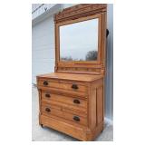Fancy Oak dresser w/ Highback Mirror
