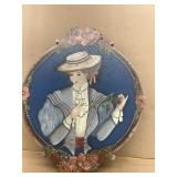 Painted Wood Plaque, Woman