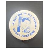 Julian bond a black man for president button