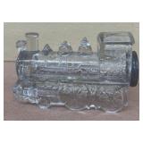 Train candy container, glass vintage